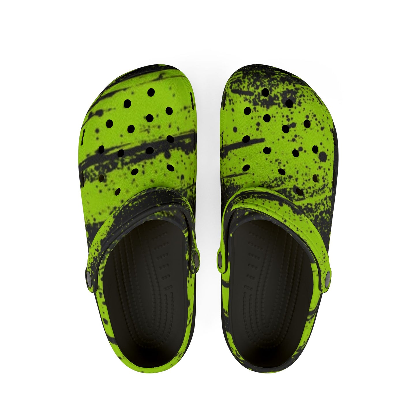 Lime Splat Rubber Clogs
