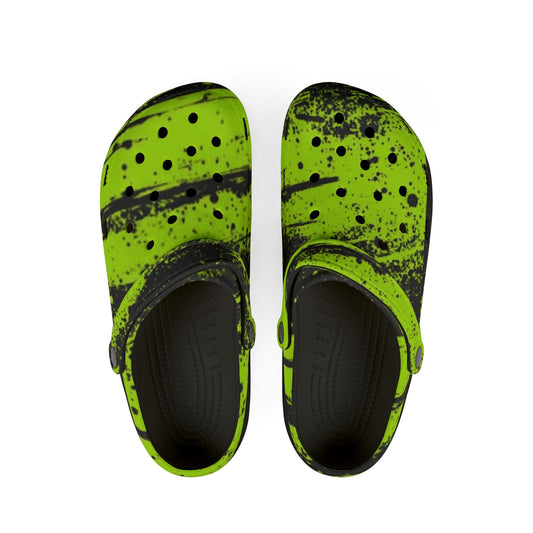 Lime Splat Rubber Clogs
