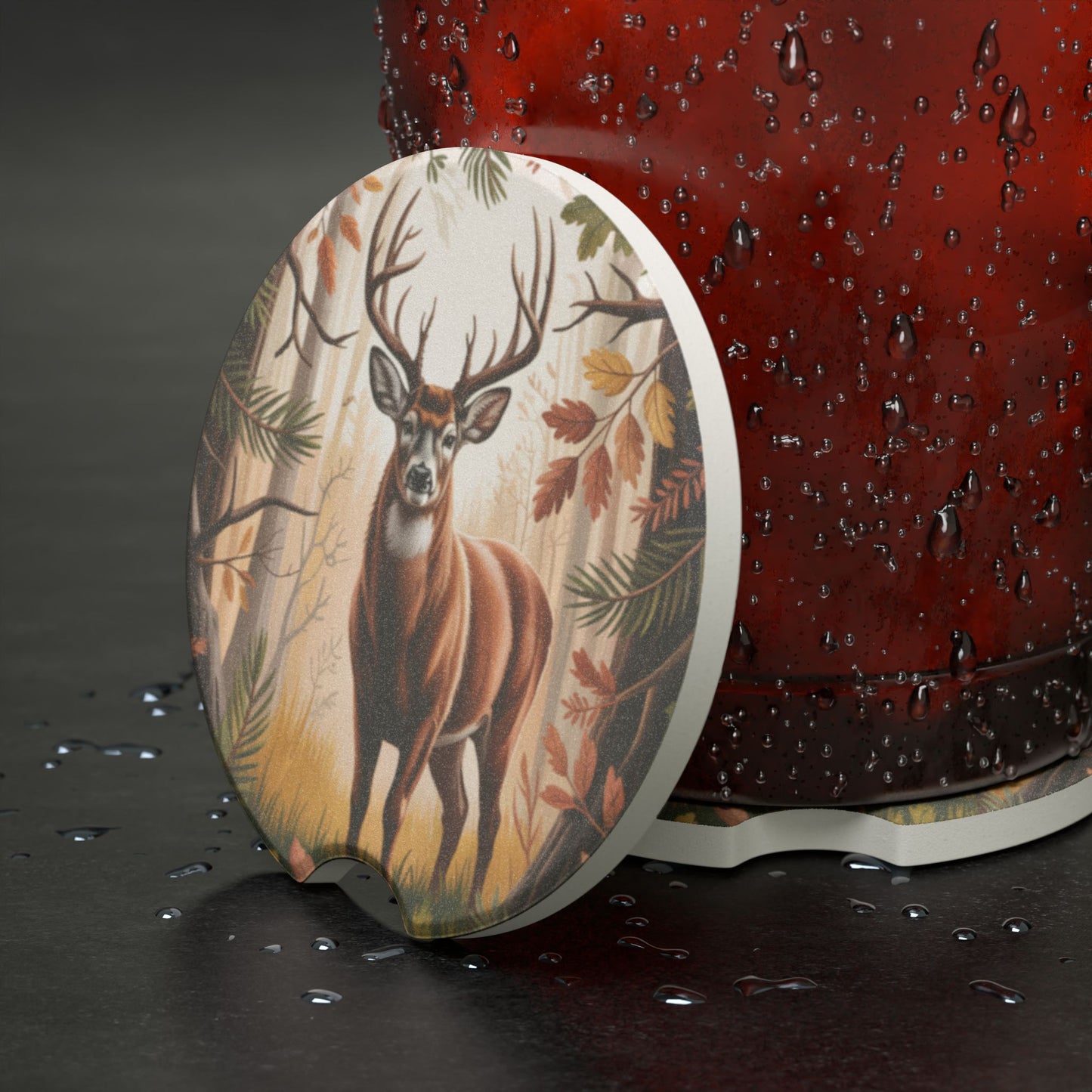 Deer Soapstone Car Coaster