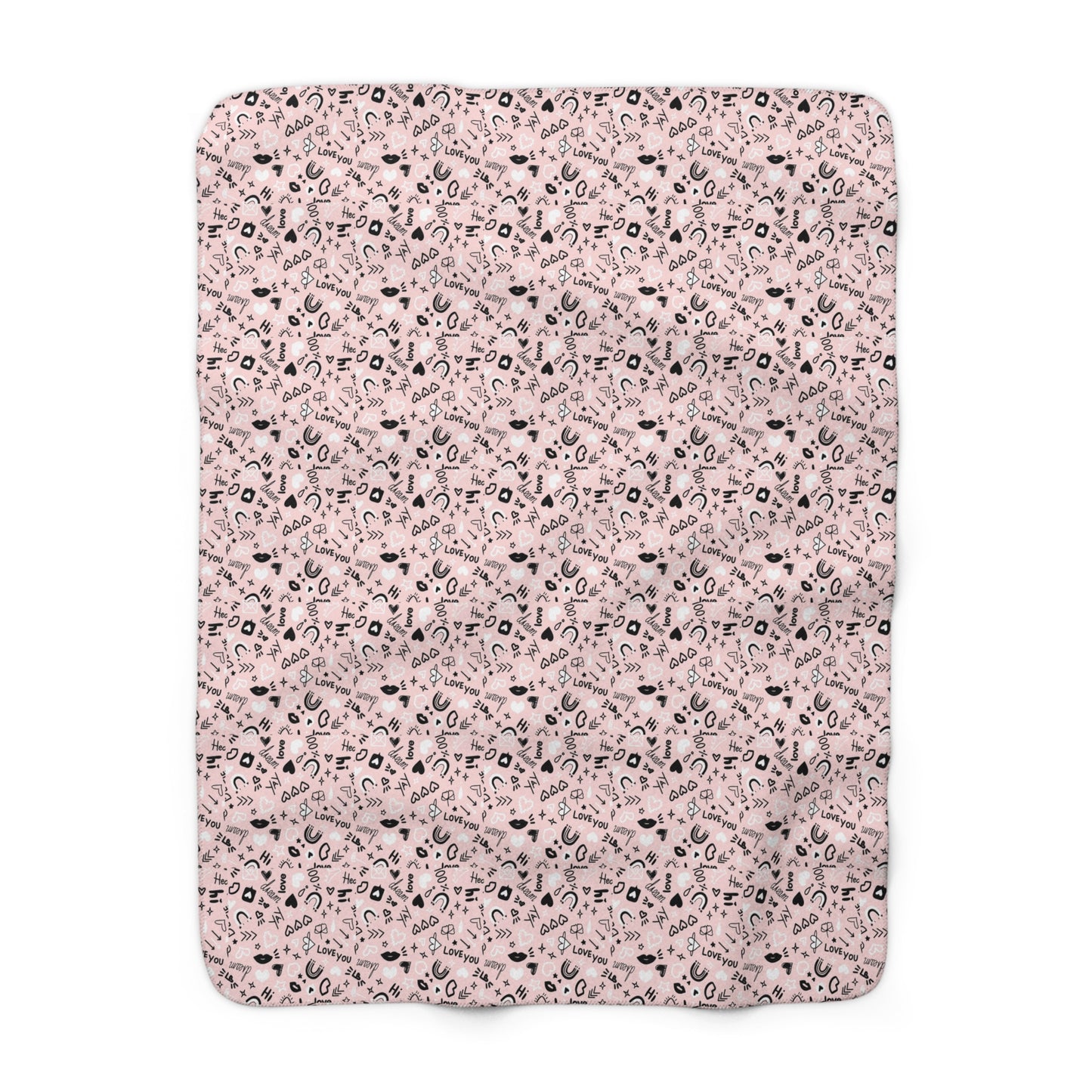 Pink Love Sherpa Blanket
