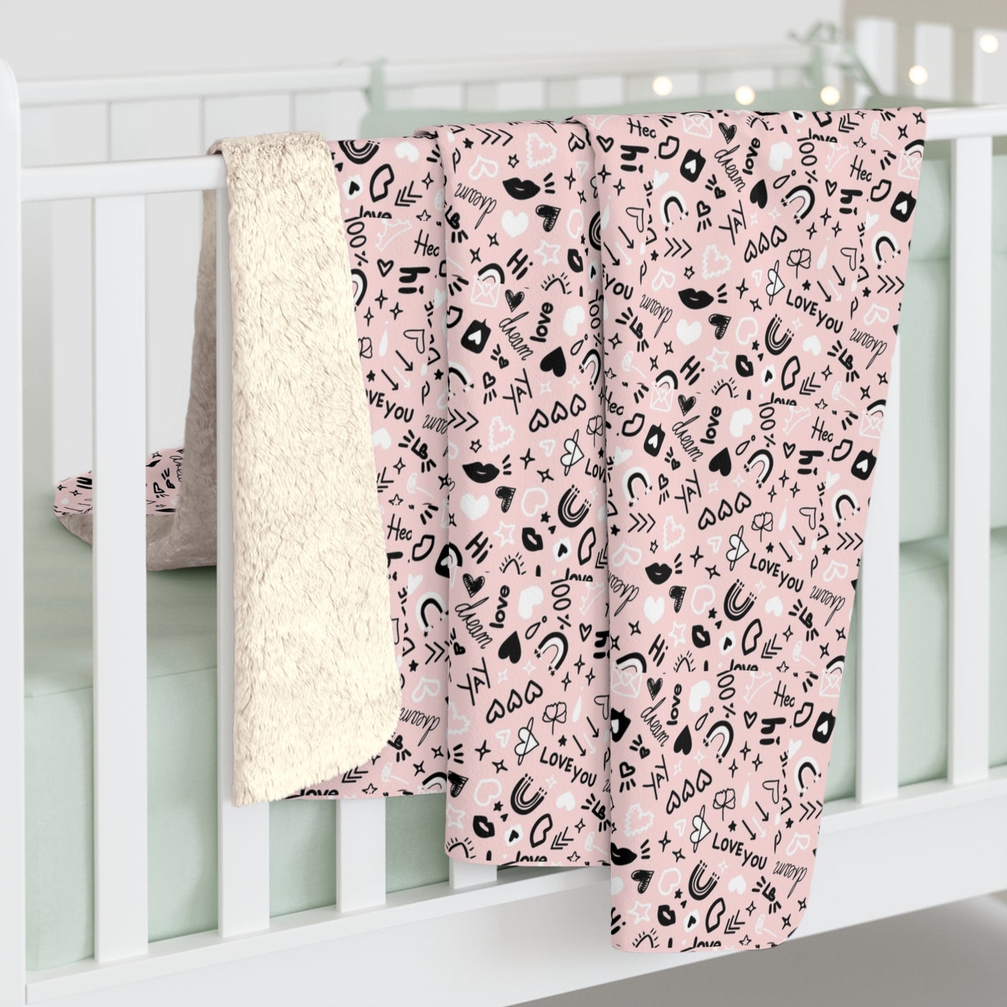 Pink Love Sherpa Blanket