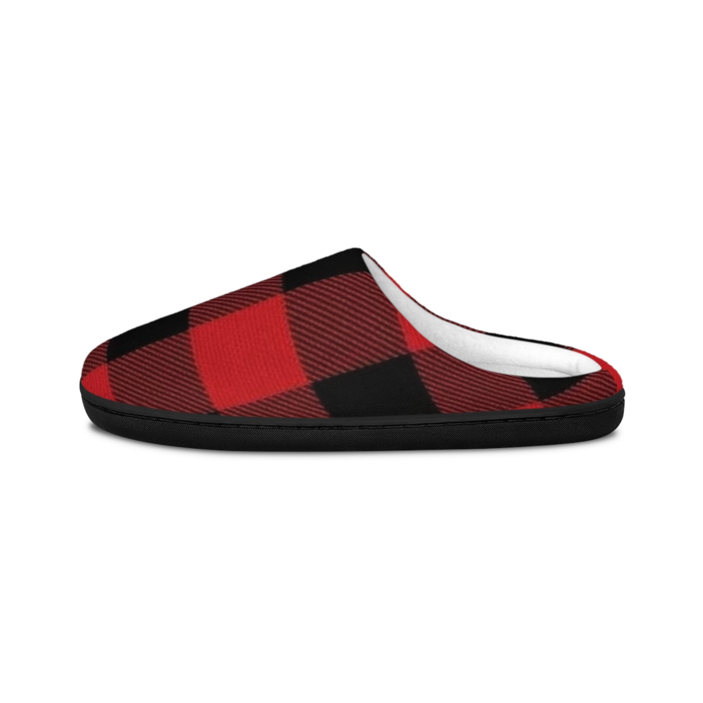 Red and Black Buffalo Plaid Men's Indoor Slippers