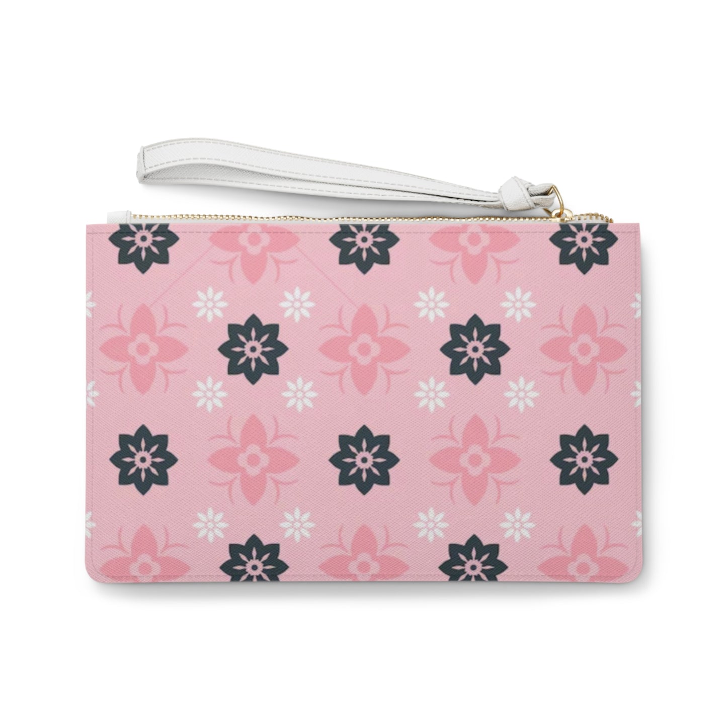 Pink Floral Clutch Bag