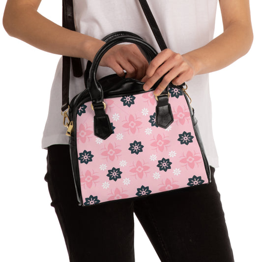 Pink Floral Shoulder Handbag
