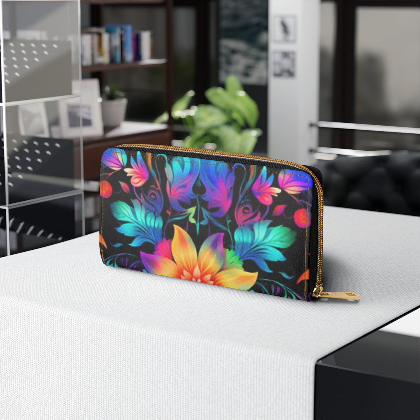 Cosmo Flower Zipper Wallet