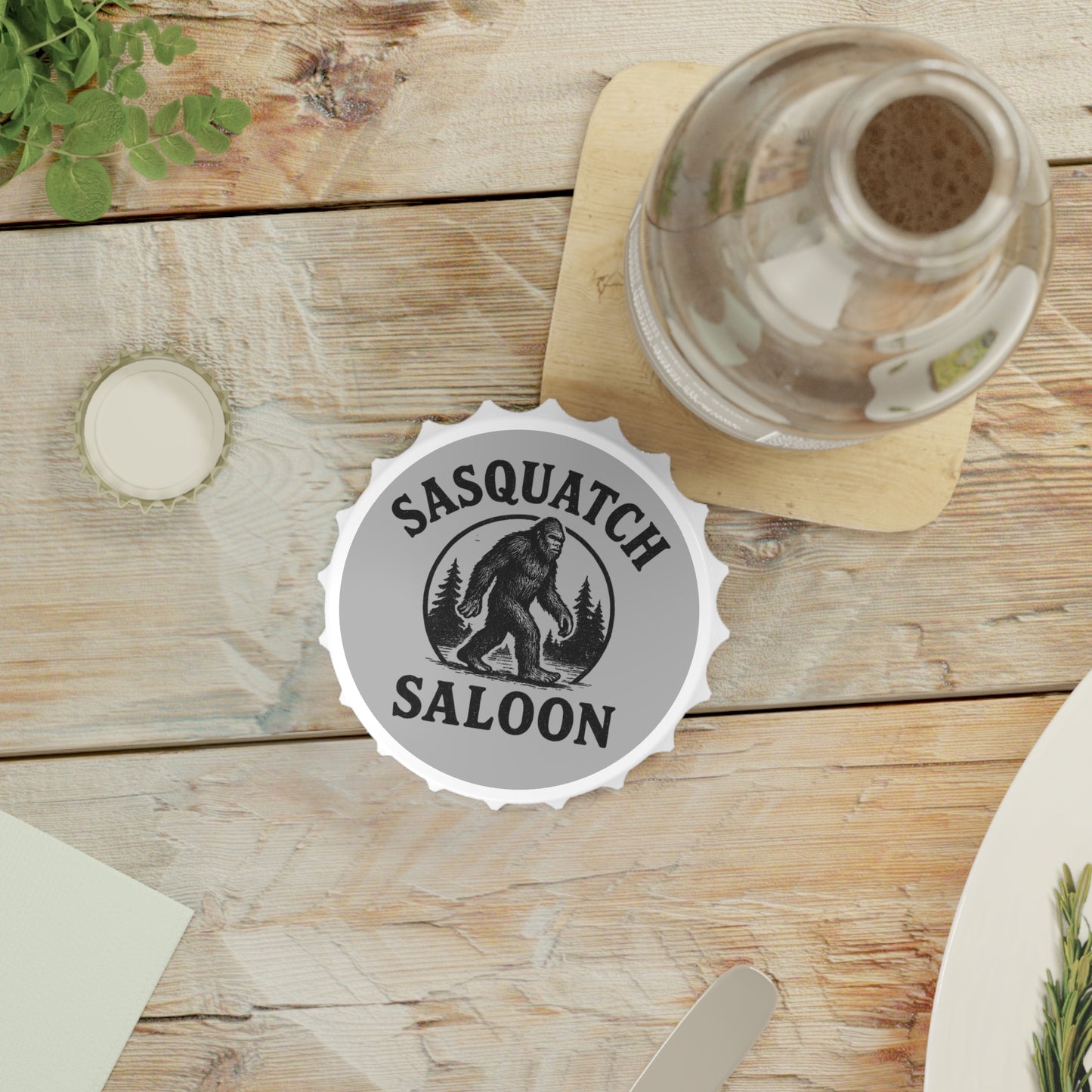 Sasquatch Saloon Bottle Opener Coaster