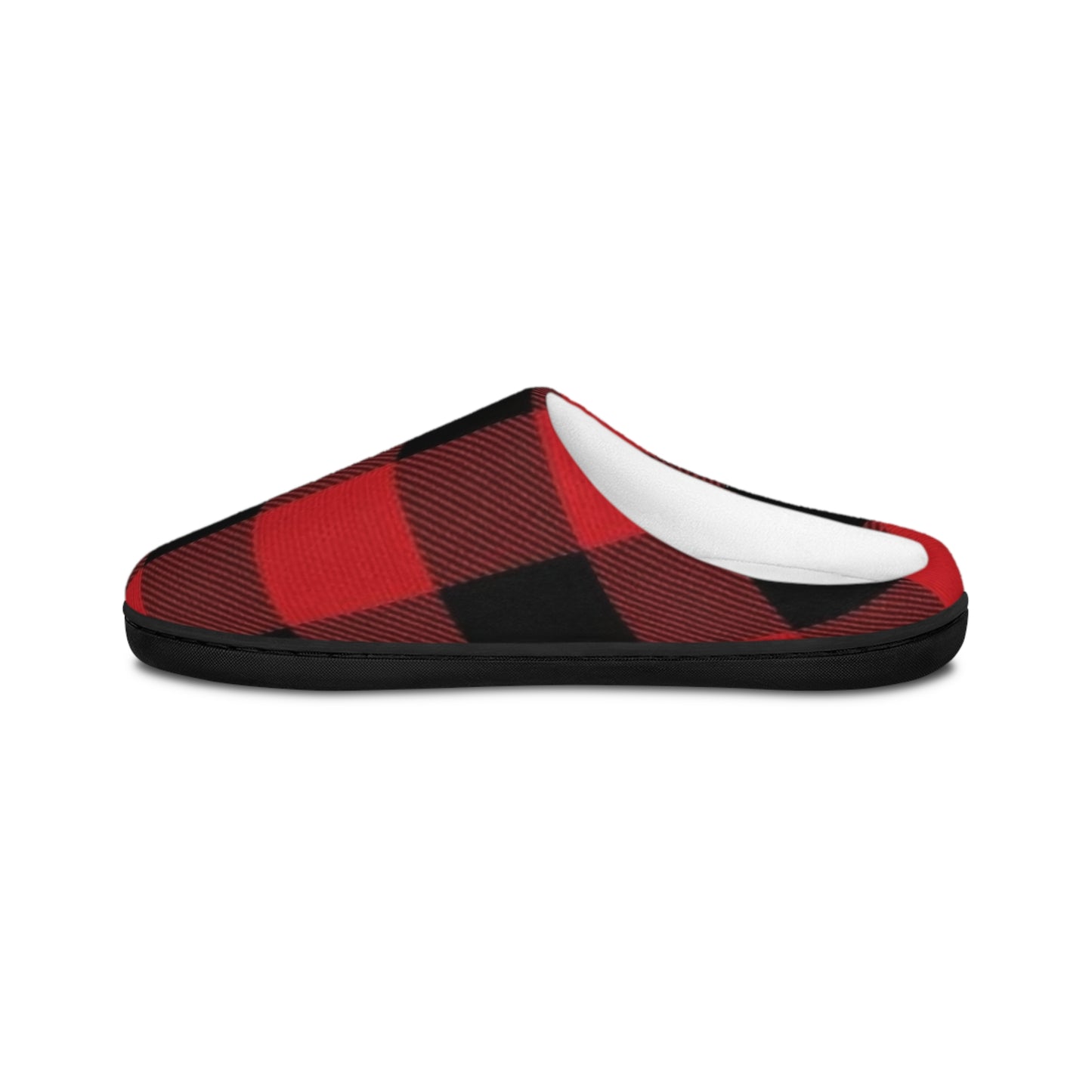 Red and Black Buffalo Plaid Men's Indoor Slippers