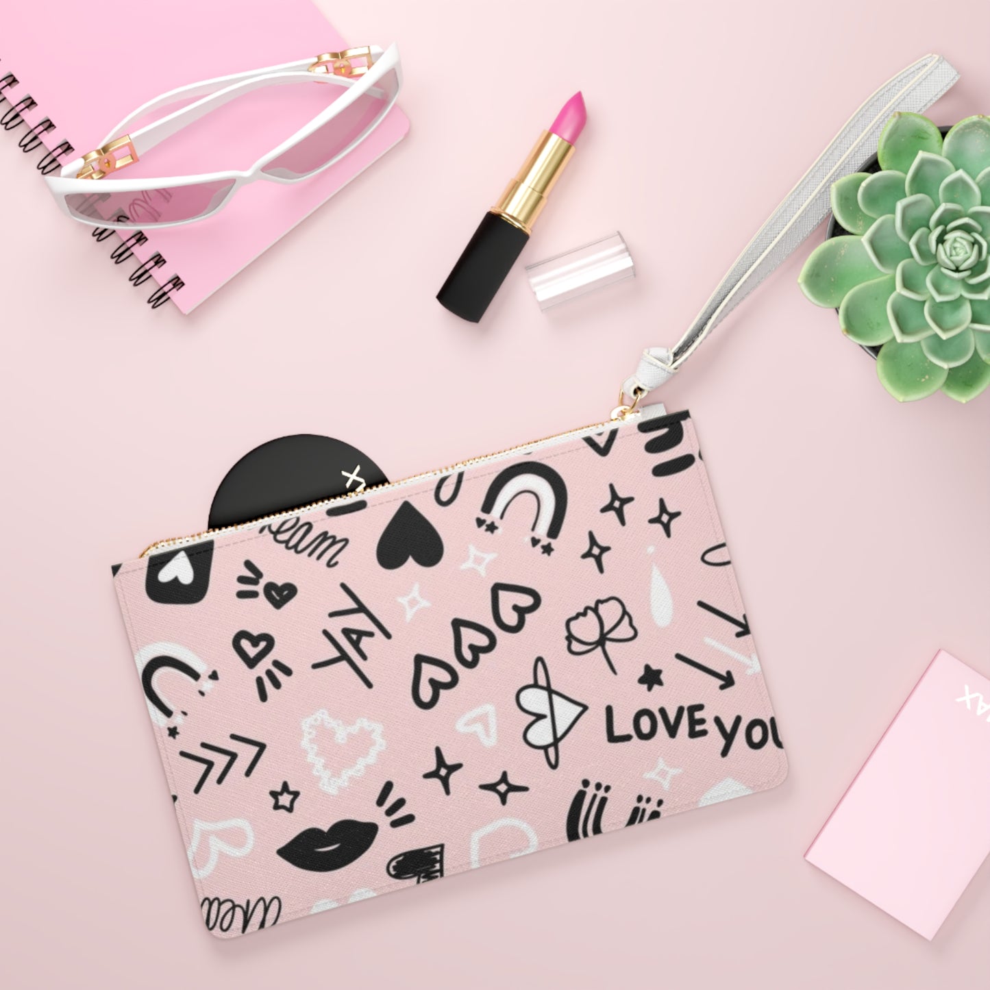 Pink Love Clutch Bag