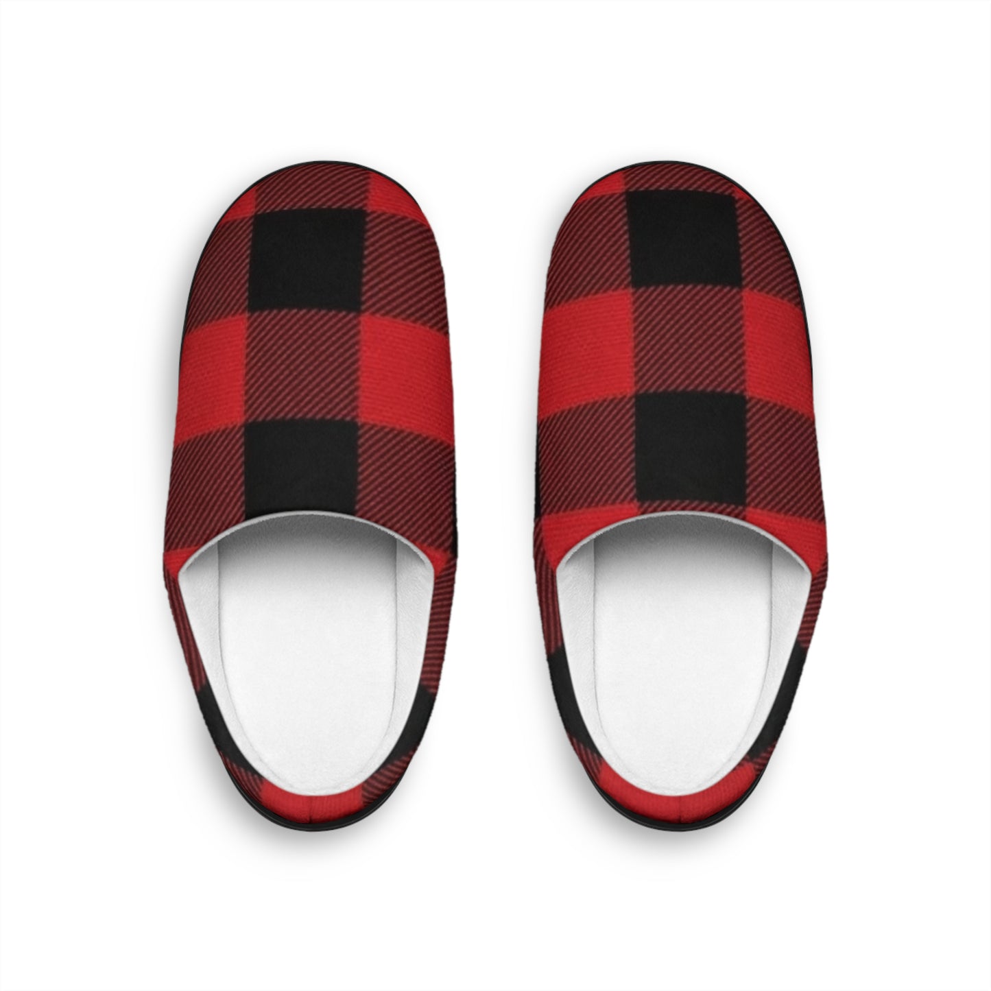 Red and Black Buffalo Plaid Men's Indoor Slippers