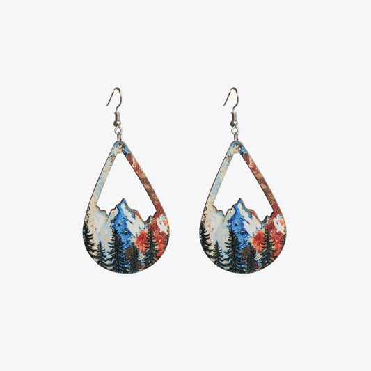 Mountain Teardrop Shape Dangle Earrings