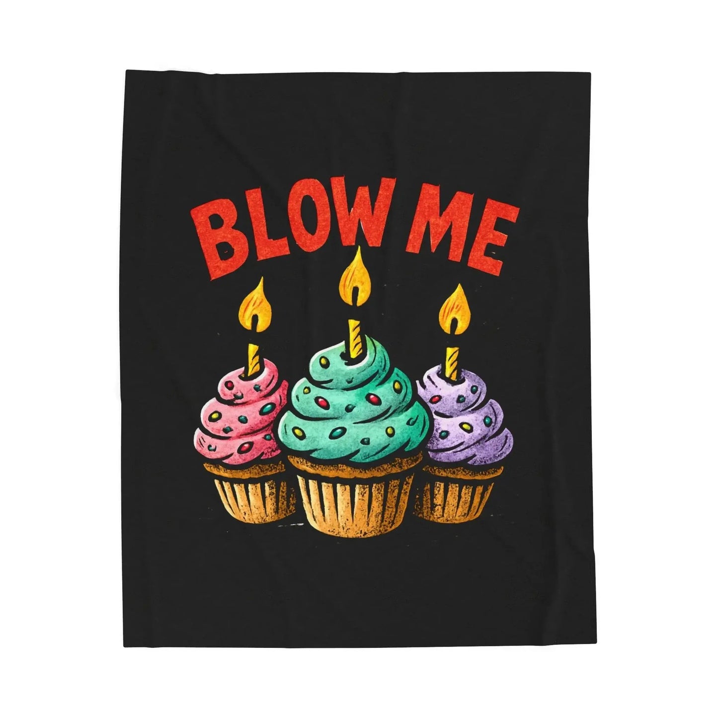 Blow Me Cupcake Blanket - MollitaMade