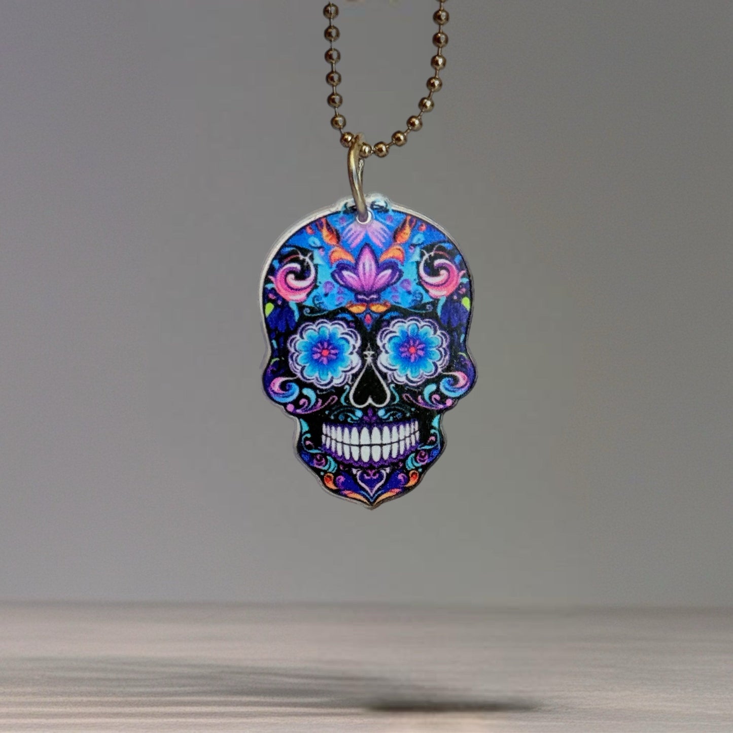 Sugar Skull Skeleton Charm - Tumbler Handle Charm