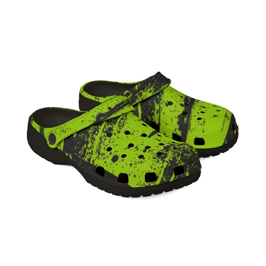 Lime Splat Rubber Clogs