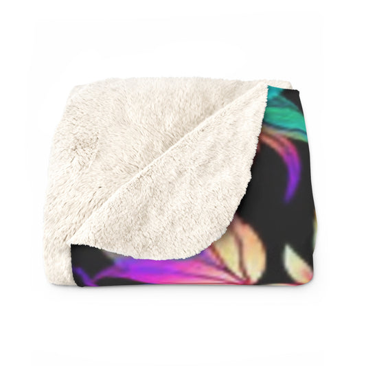 Cosmic Flower Sherpa Blanket