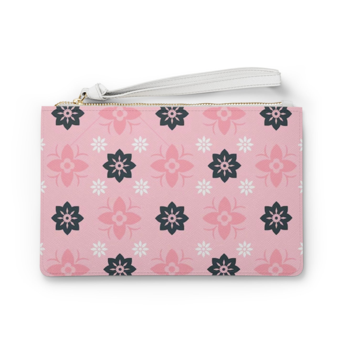 Pink Floral Clutch Bag