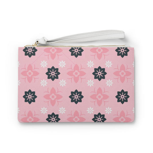 Pink Floral Clutch Bag