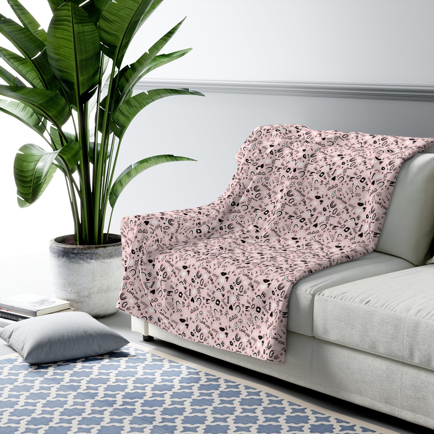 Pink Love Sherpa Blanket