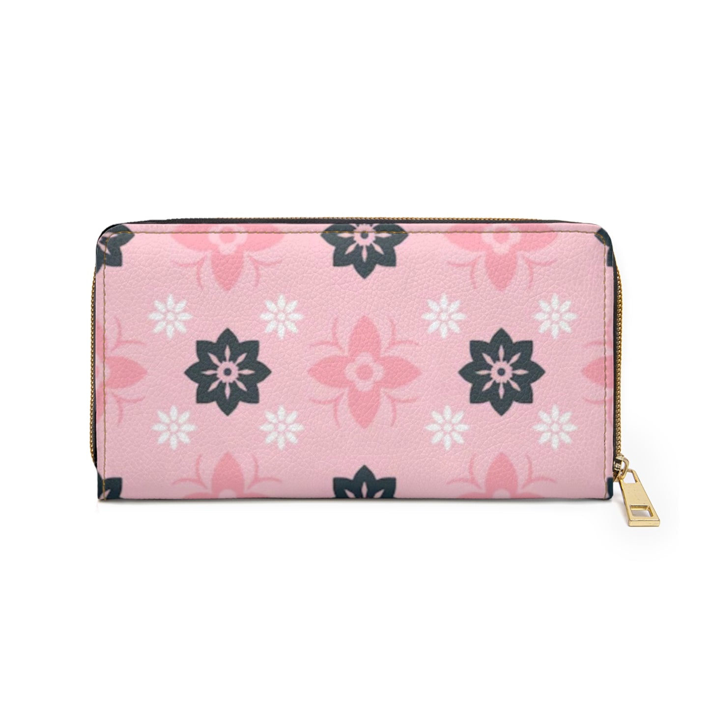 Pink Floral Zipper Wallet