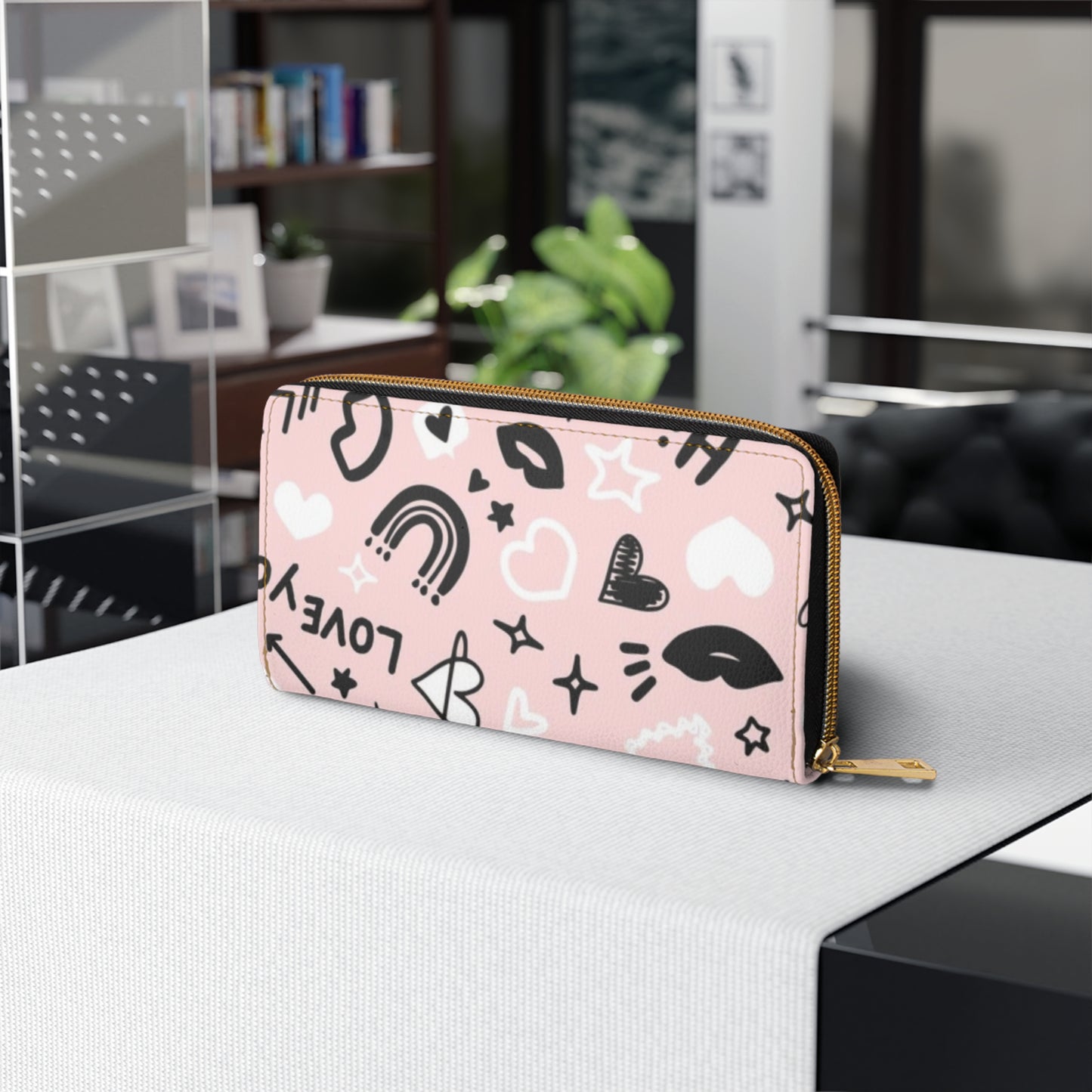 Pink Love Zipper Wallet