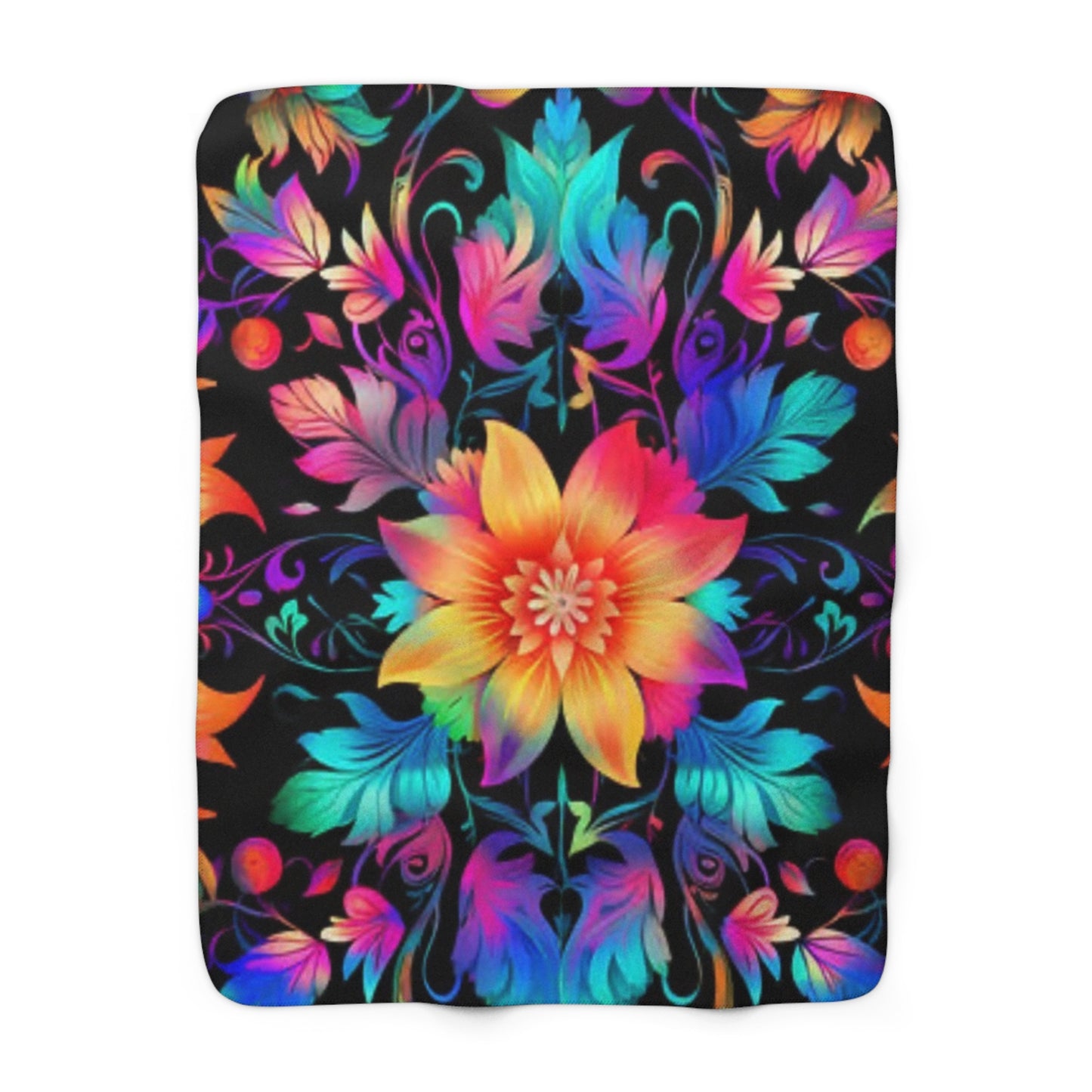 Cosmic Flower Sherpa Blanket