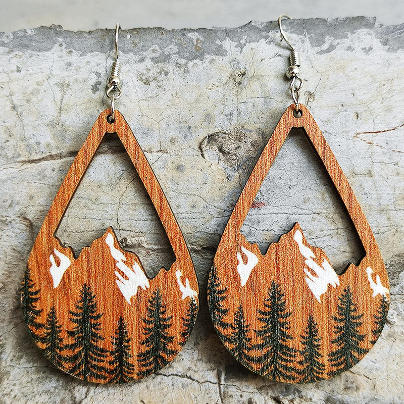 Mountain Teardrop Shape Dangle Earrings