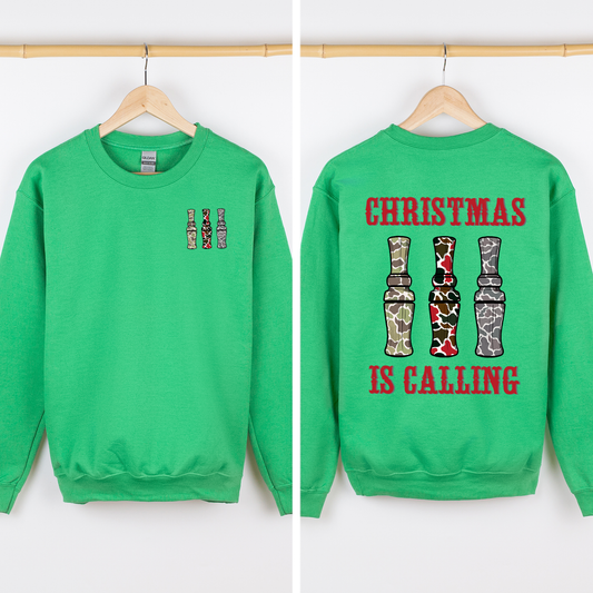 Christmas is Calling, Duck Season, Hunting, Front and Back Sweatshirt