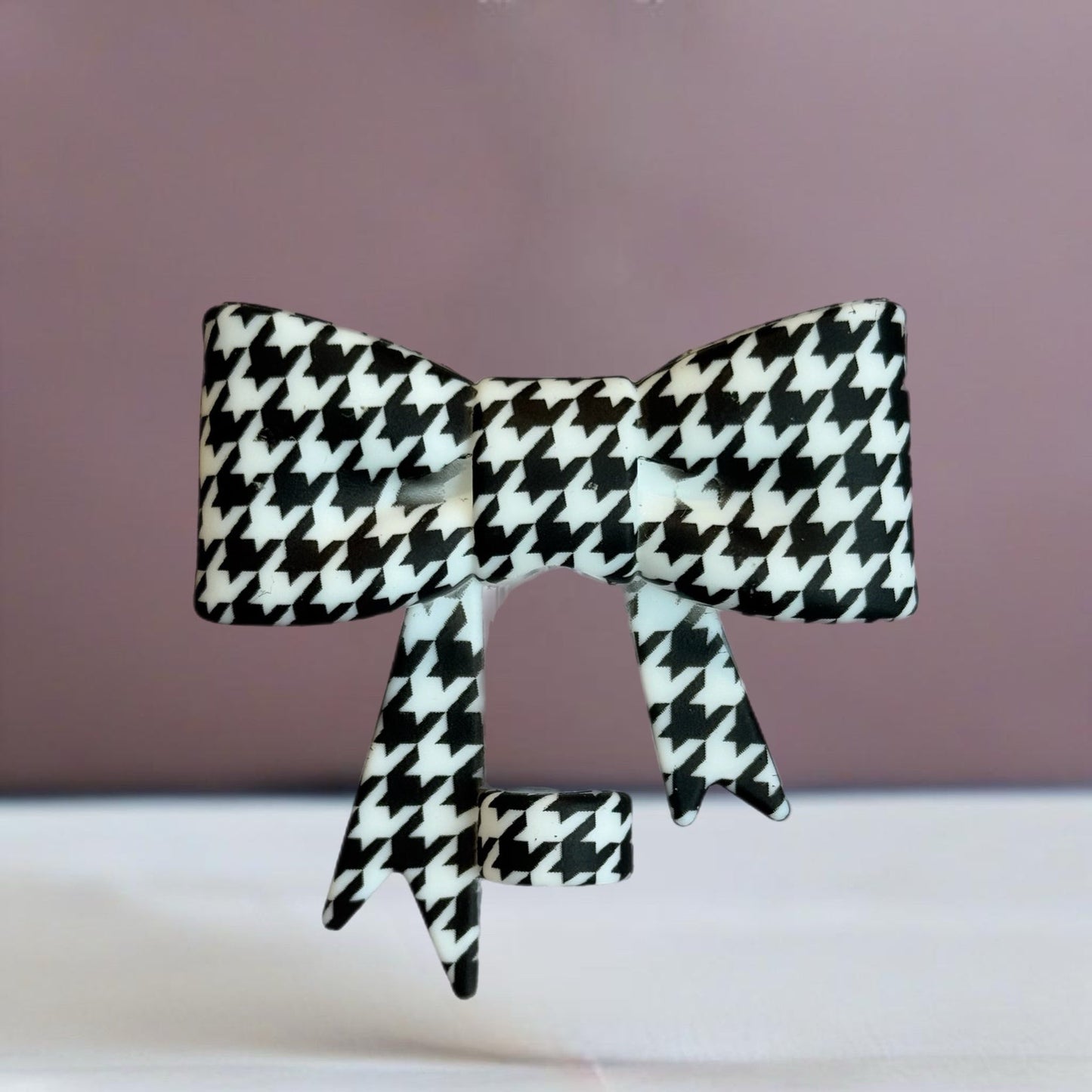 Houndstooth 3D Bow Straw Topper