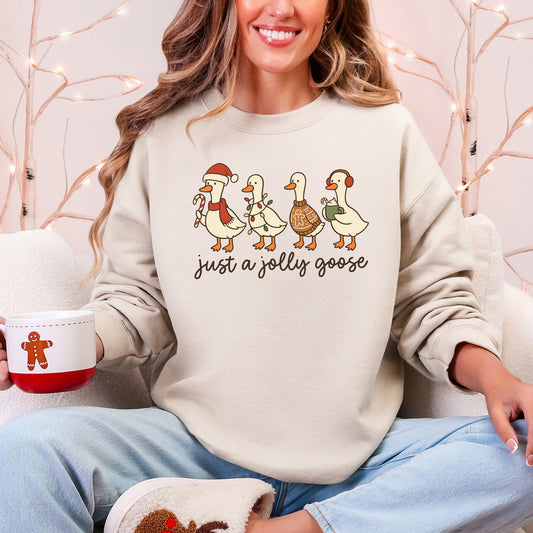 Just A Jolly Goose, Christmas, Santa, Funny Sweatshirt