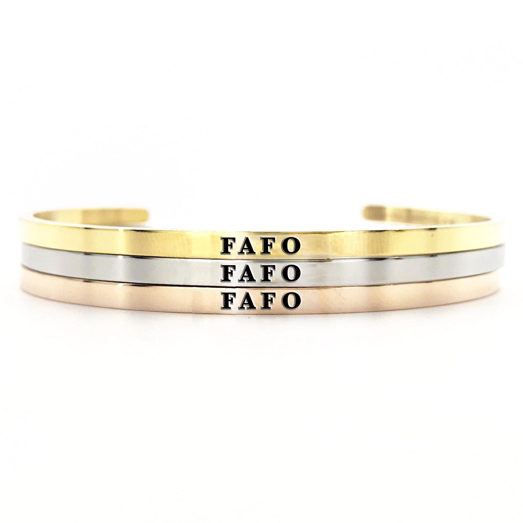 FAFO Acronym Dainty Bangle