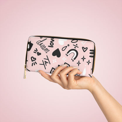 Pink Love Zipper Wallet