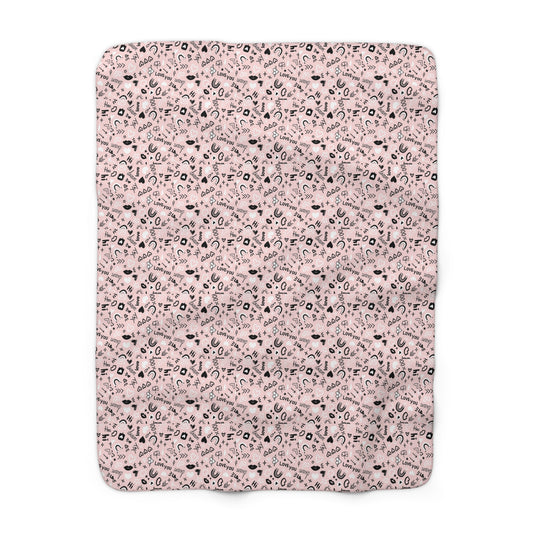 Pink Love Sherpa Blanket