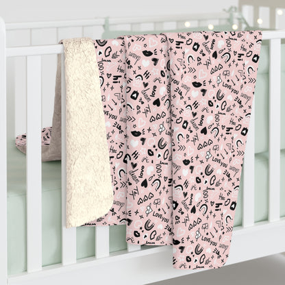 Pink Love Sherpa Blanket