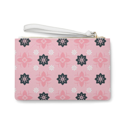 Pink Floral Clutch Bag