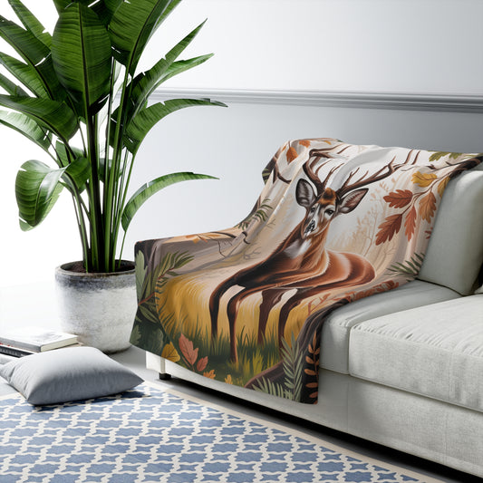 Deer Sherpa Blanket
