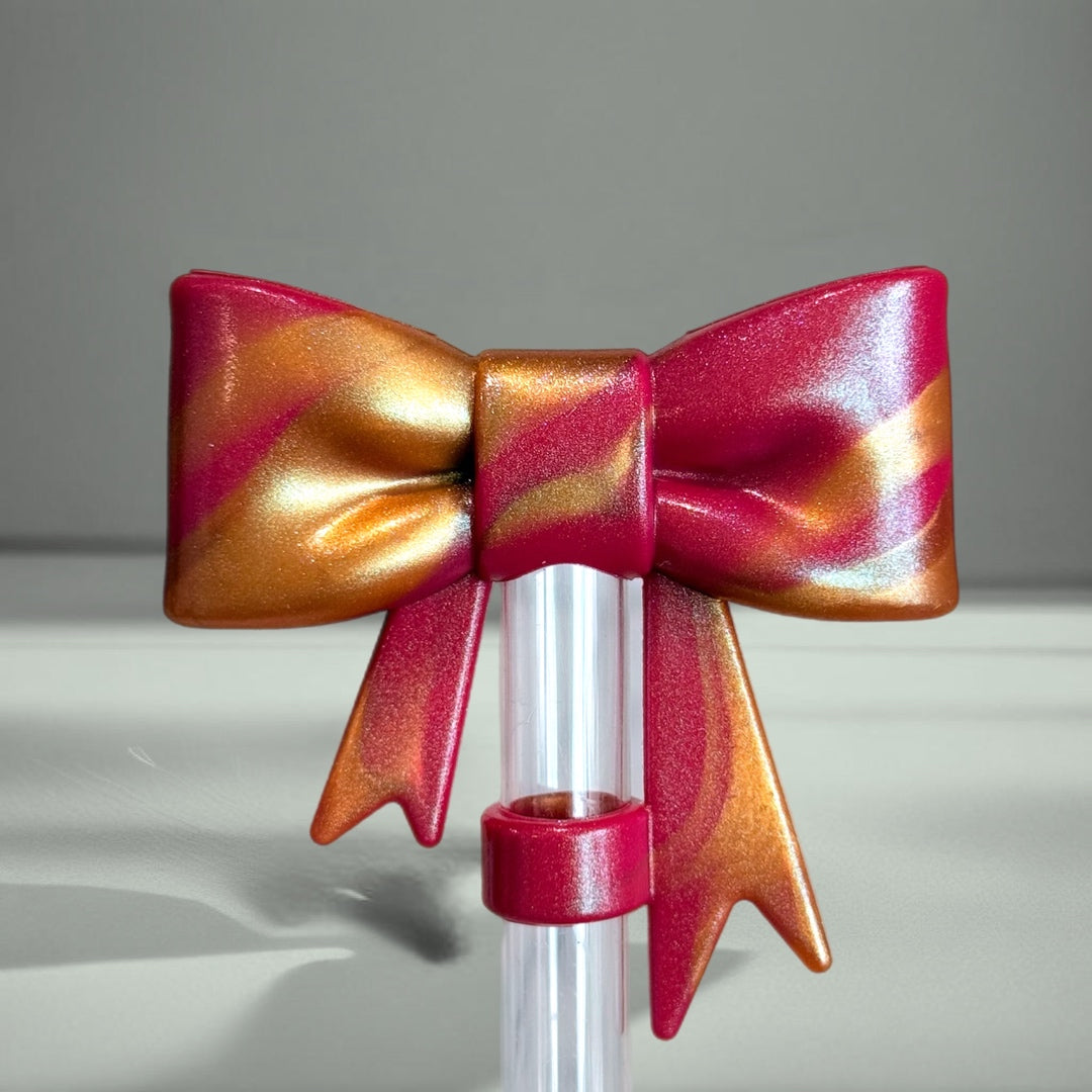 Berry 3D Bow Straw Topper