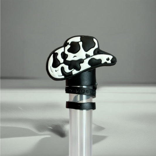 Cow Print Cowboy Hat Straw Topper
