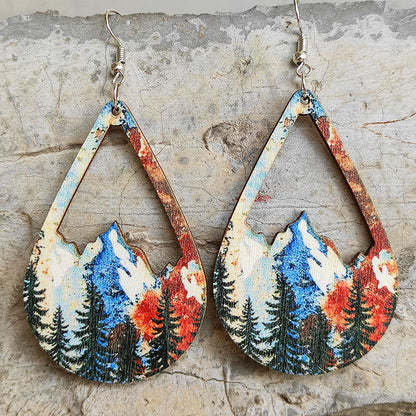 Mountain Teardrop Shape Dangle Earrings