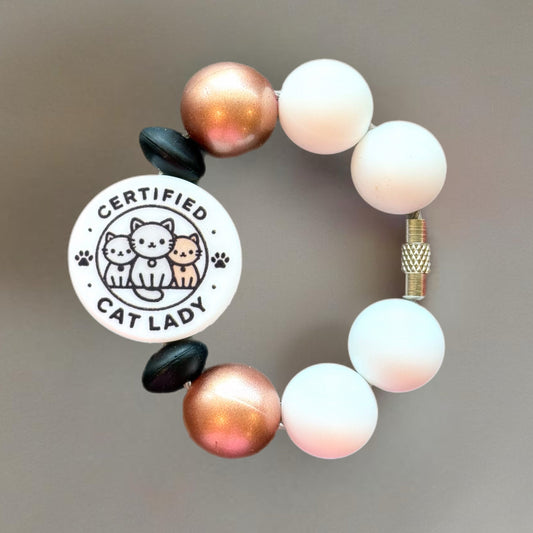 Certified Cat Lady Handle Bracelet - Tumbler Handle Charm