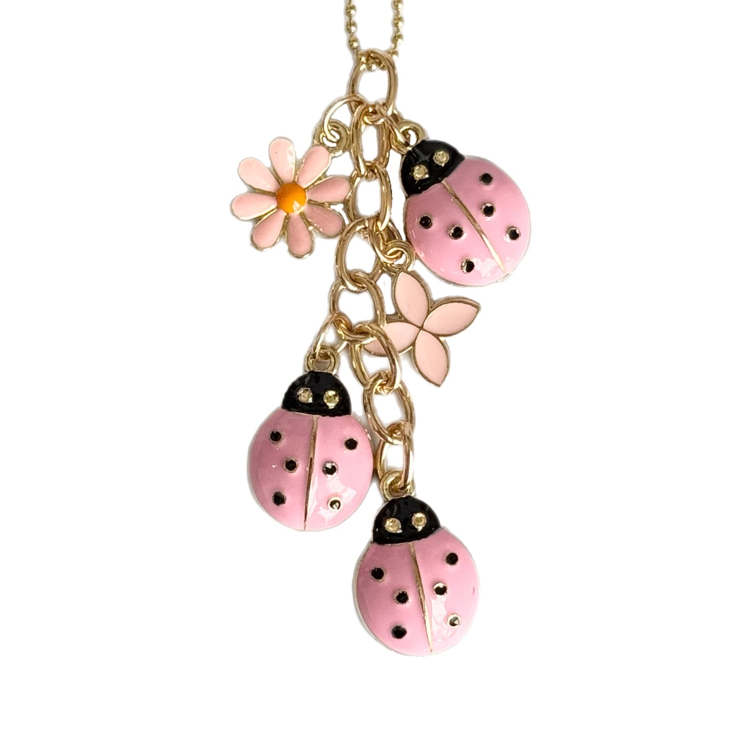 Pink Ladybugs Charm - Tumbler Handle Charm