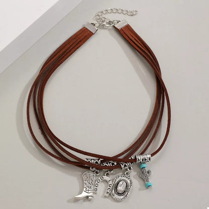 Western Style Four-Layered Charm Necklace