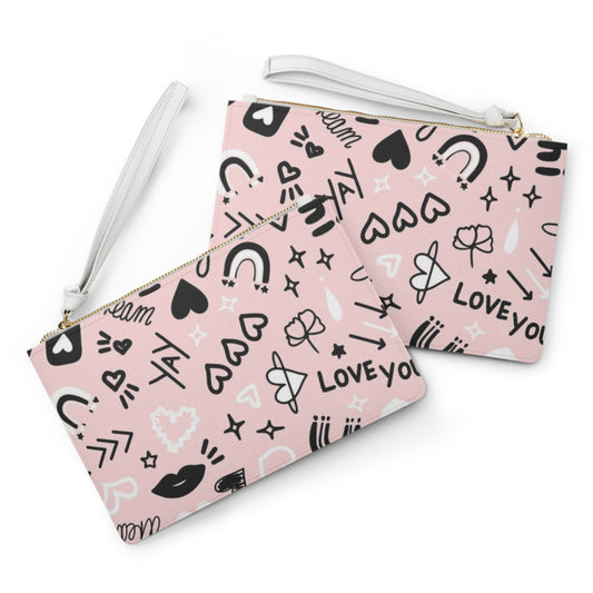 Pink Love Clutch Bag