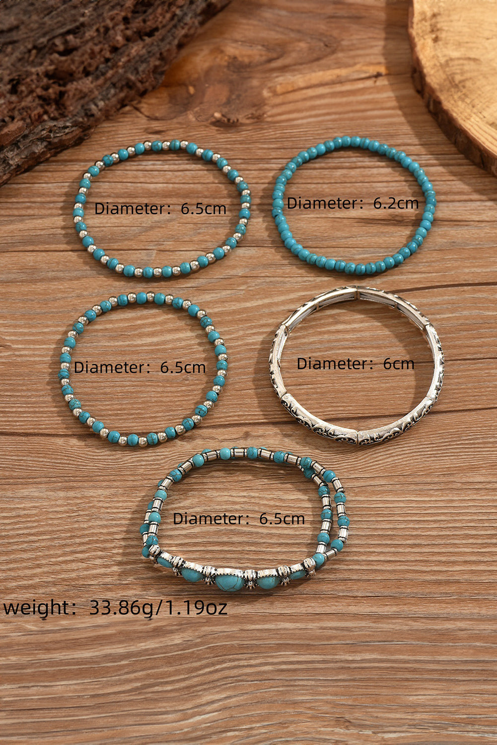 Vintage Turquoise Beaded Bracelet Set