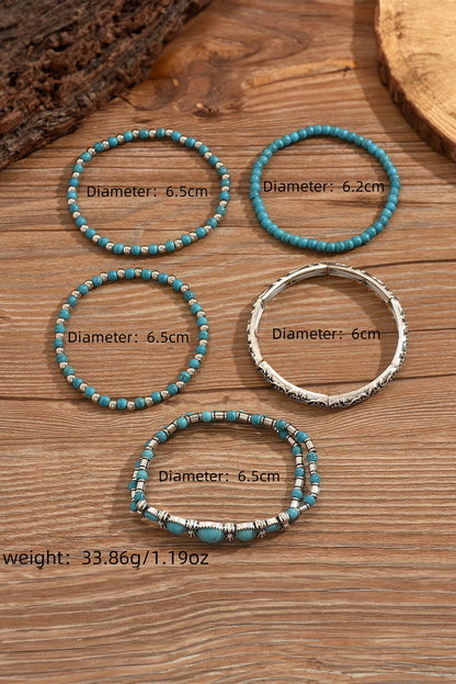 Vintage Turquoise Beaded Bracelet Set