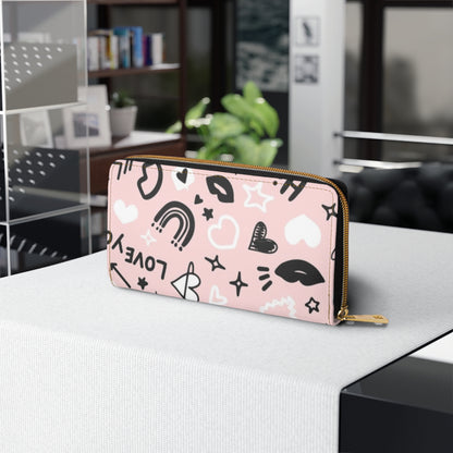 Pink Love Zipper Wallet