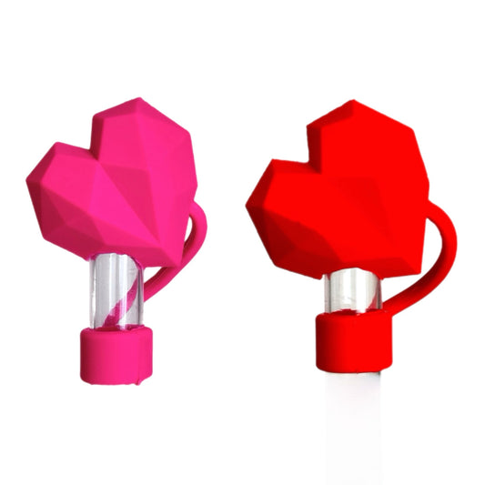 Faceted Heart Straw Toppers