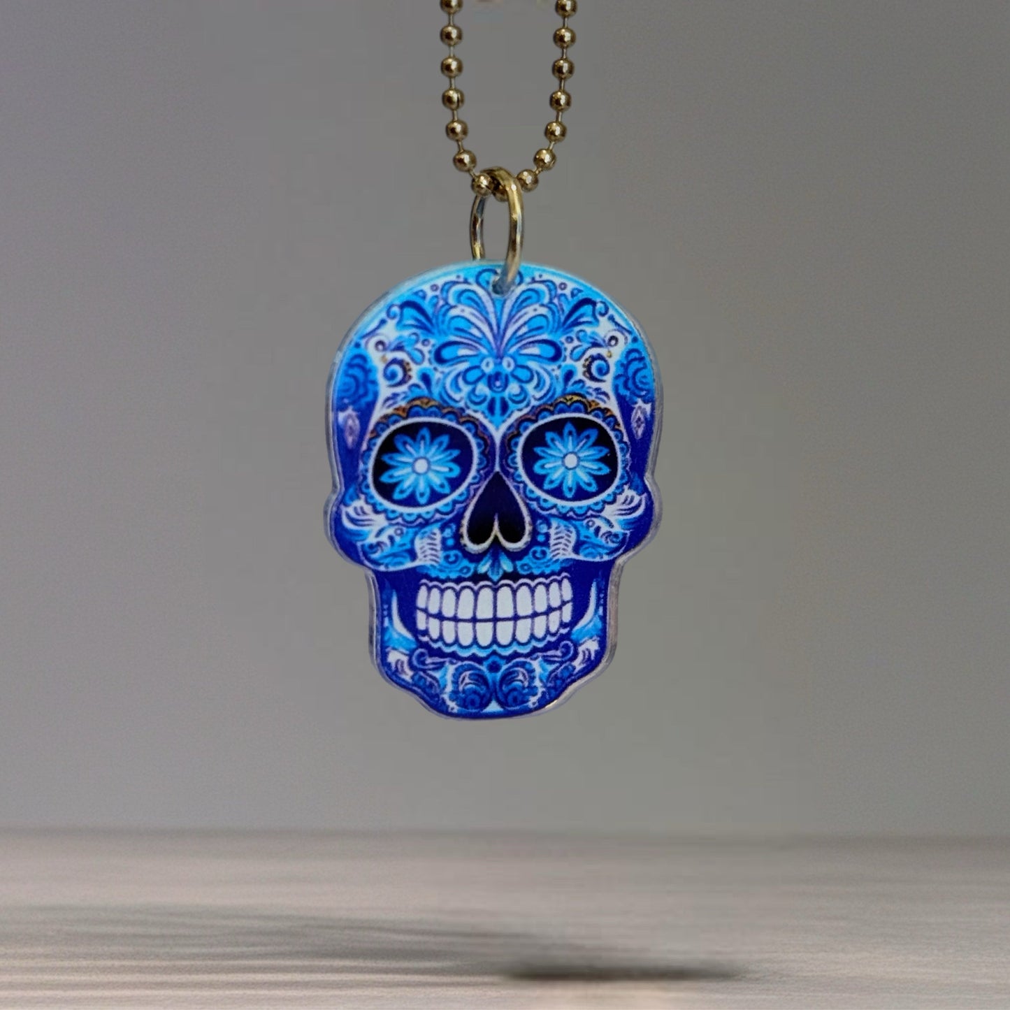 Sugar Skull Skeleton Charm - Tumbler Handle Charm