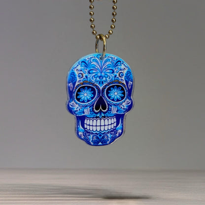 Sugar Skull Skeleton Charm - Tumbler Handle Charm