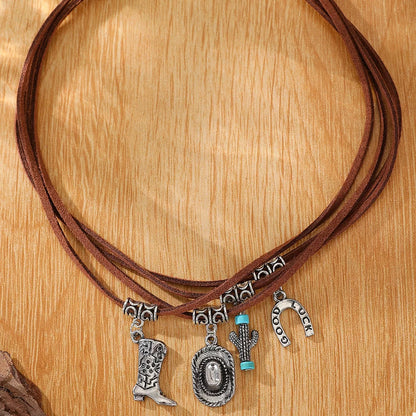 Western Style Four-Layered Charm Necklace