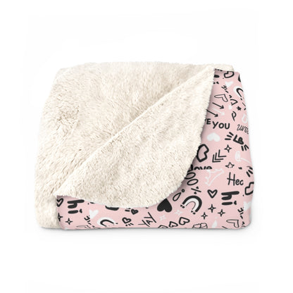 Pink Love Sherpa Blanket
