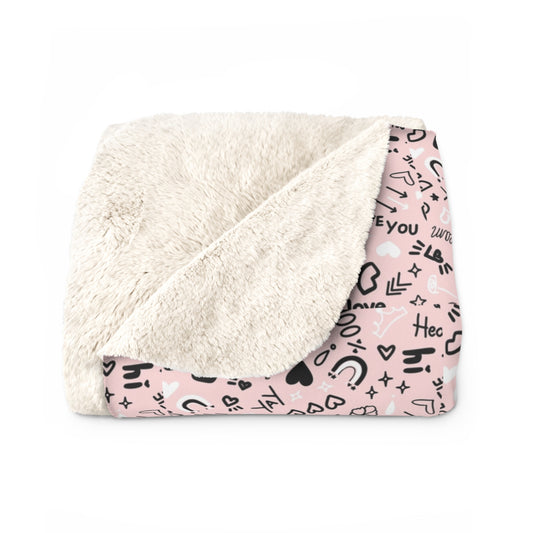 Pink Love Sherpa Blanket